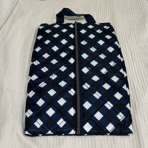 Lug Navy and White Quilted Checkered Travel Shoe Packing Bag New W/O Tag